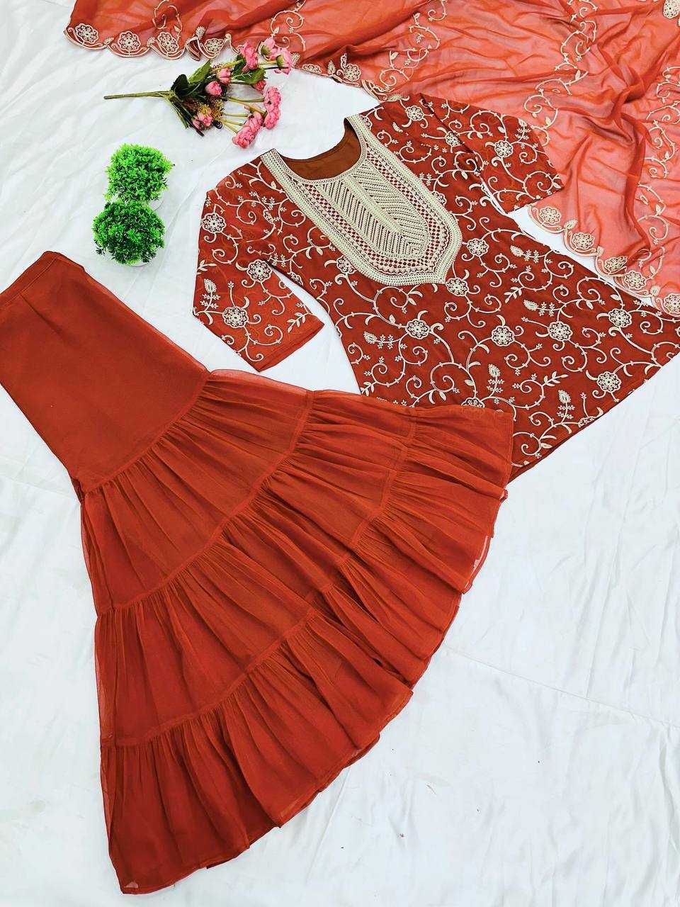 Ynf Georgette KESH499 5005 Suits & Dresses Wholesale Sharara Salwar Suits Embroidery Suits Georgette Suit Manufacturer