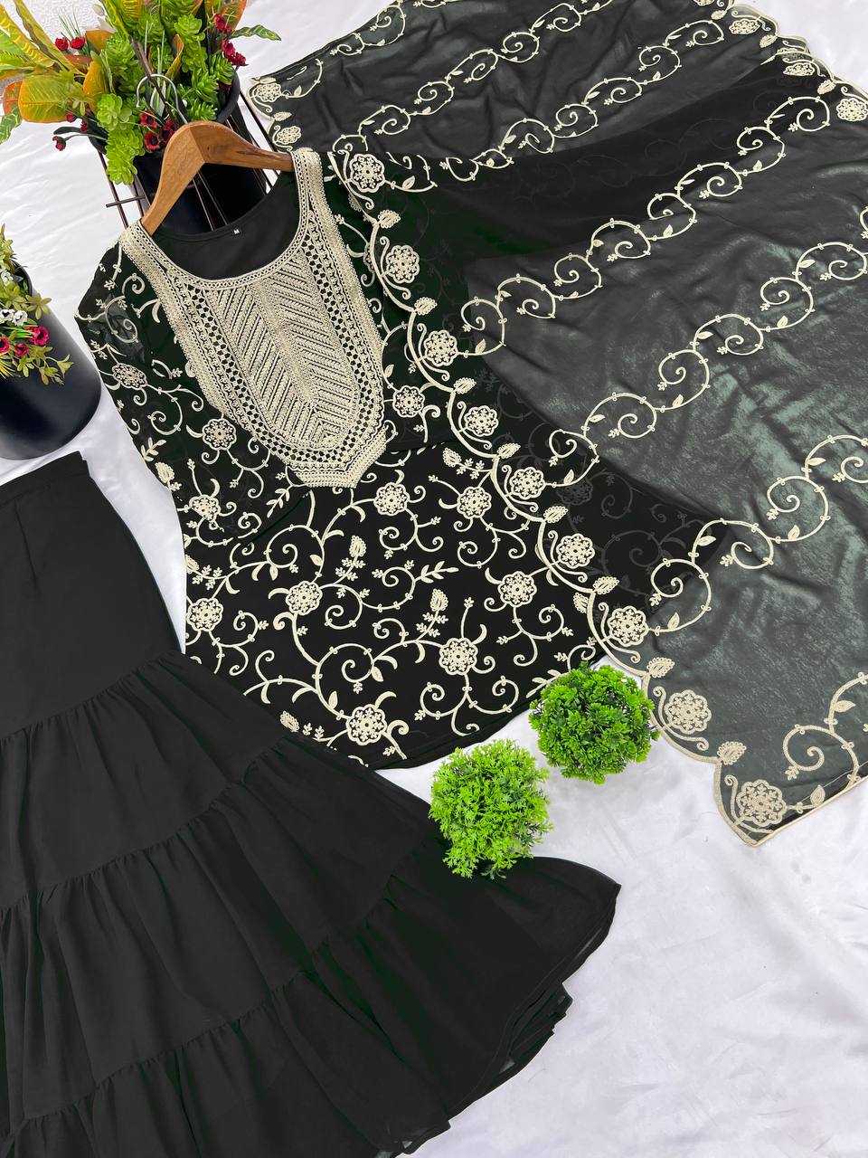 Ynf Georgette KESH499 5005 Suits & Dresses Wholesale Sharara Salwar Suits Embroidery Suits Georgette Suit Manufacturer
