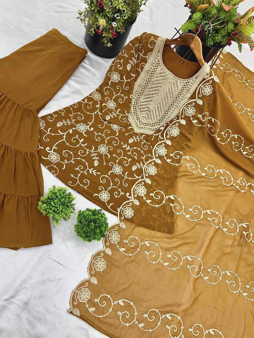 Ynf Georgette KESH499 5005 Suits & Dresses Wholesale Sharara Salwar Suits Embroidery Suits Georgette Suit Manufacturer