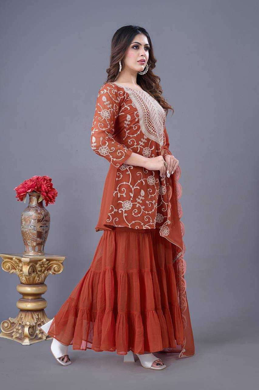 Ynf Georgette KESH499 5005 Suits & Dresses Wholesale Sharara Salwar Suits Embroidery Suits Georgette Suit Manufacturer