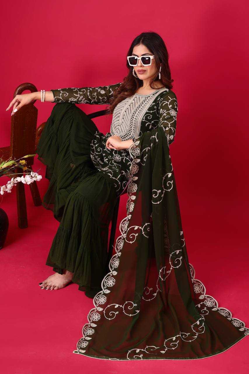 Ynf Georgette KESH499 5005 Suits & Dresses Wholesale Sharara Salwar Suits Embroidery Suits Georgette Suit Manufacturer