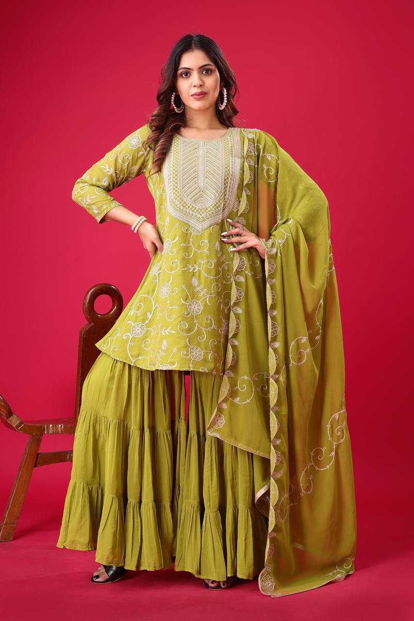 Ynf Georgette KESH499 5005 Suits & Dresses Wholesale Sharara Salwar Suits Embroidery Suits Georgette Suit Manufacturer
