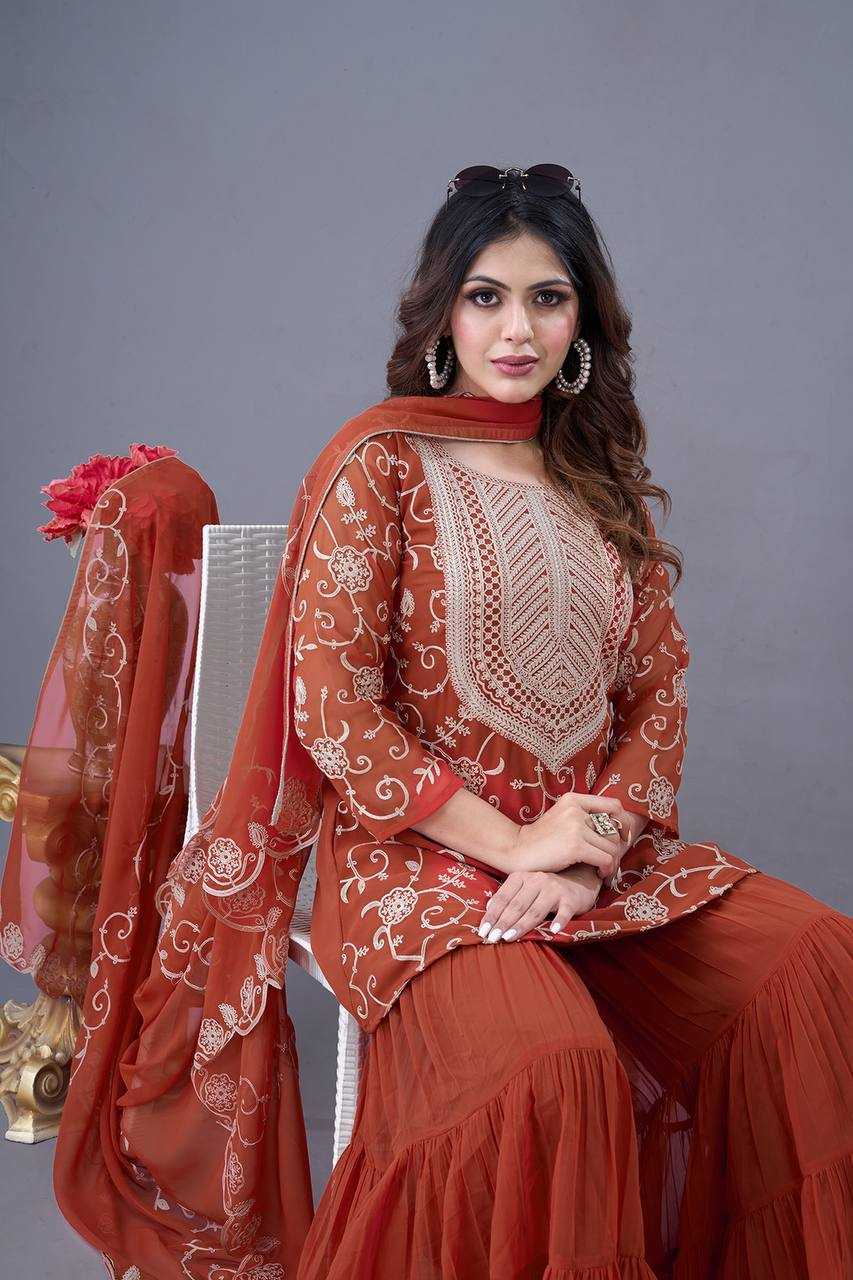 Ynf Georgette KESH499 5005 Suits & Dresses Wholesale Sharara Salwar Suits Embroidery Suits Georgette Suit Manufacturer