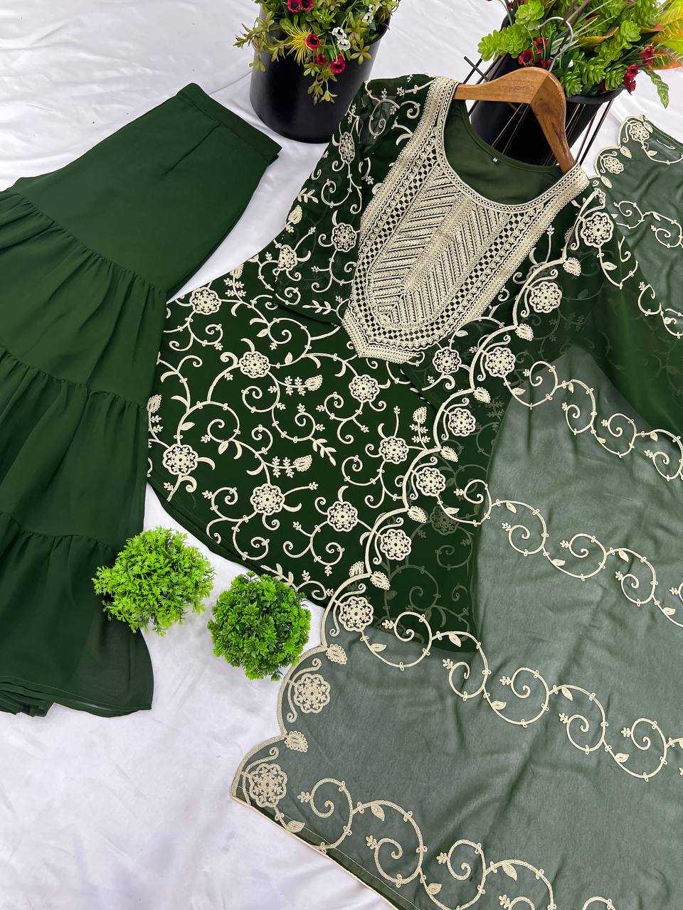 Ynf Georgette KESH499 5005 Suits & Dresses Wholesale Sharara Salwar Suits Embroidery Suits Georgette Suit Manufacturer