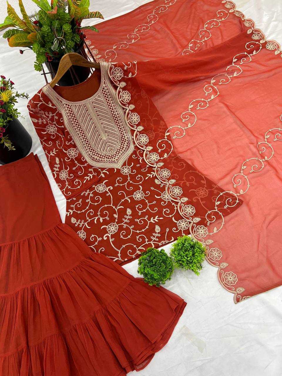 Ynf Georgette KESH499 5005 Suits & Dresses Wholesale Sharara Salwar Suits Embroidery Suits Georgette Suit Manufacturer