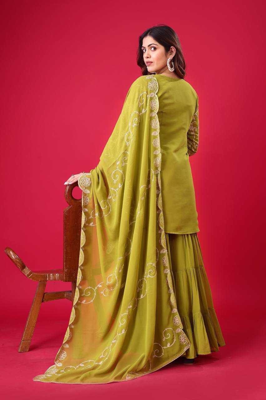 Ynf Georgette KESH499 5005 Suits & Dresses Wholesale Sharara Salwar Suits Embroidery Suits Georgette Suit Manufacturer