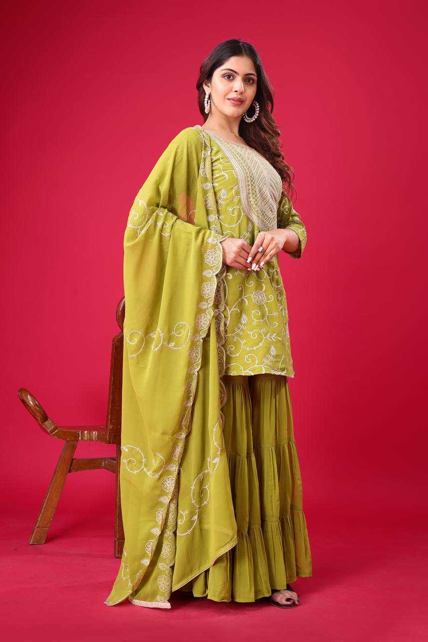 Ynf Georgette KESH499 5005 Suits & Dresses Wholesale Sharara Salwar Suits Embroidery Suits Georgette Suit Manufacturer