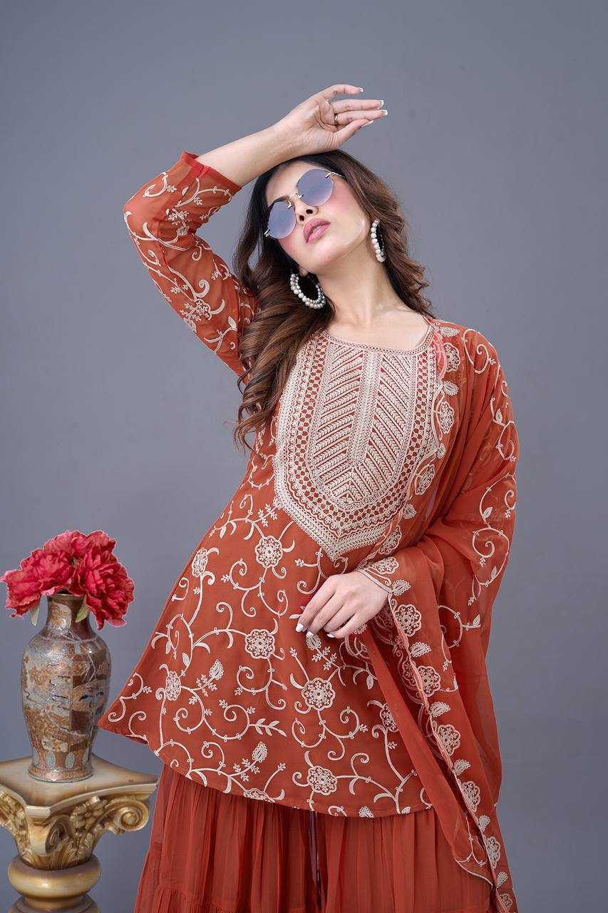 Ynf Georgette KESH499 5005 Suits & Dresses Wholesale Sharara Salwar Suits Embroidery Suits Georgette Suit Manufacturer