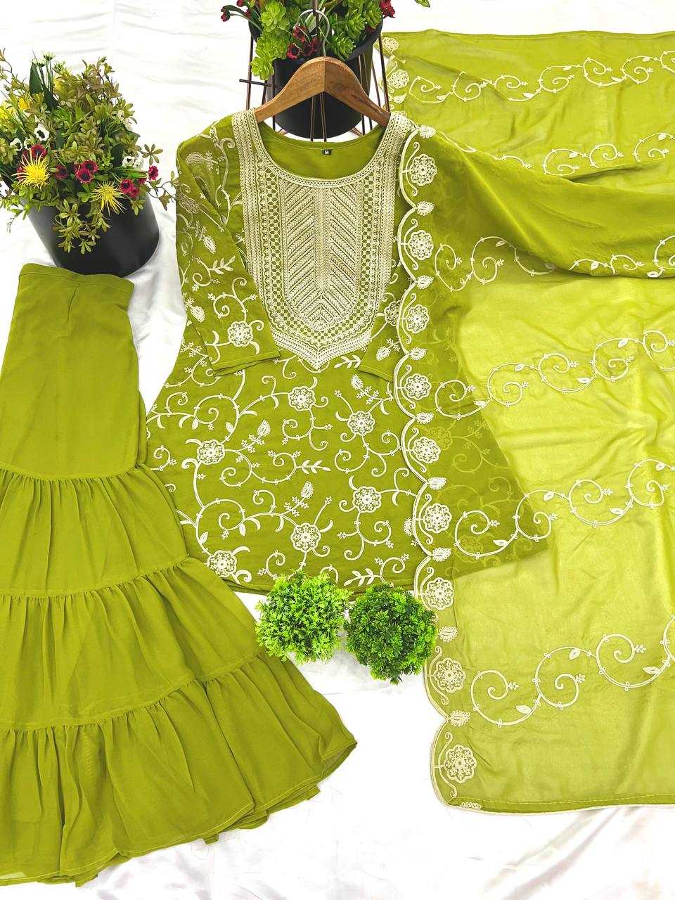 Ynf Georgette KESH499 5005 Suits & Dresses Wholesale Sharara Salwar Suits Embroidery Suits Georgette Suit Manufacturer