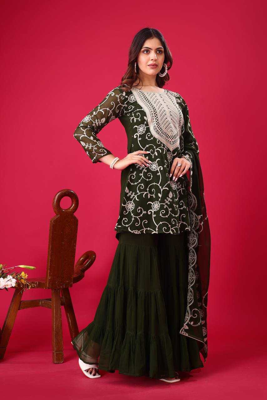 Ynf Georgette KESH499 5005 Suits & Dresses Wholesale Sharara Salwar Suits Embroidery Suits Georgette Suit Manufacturer