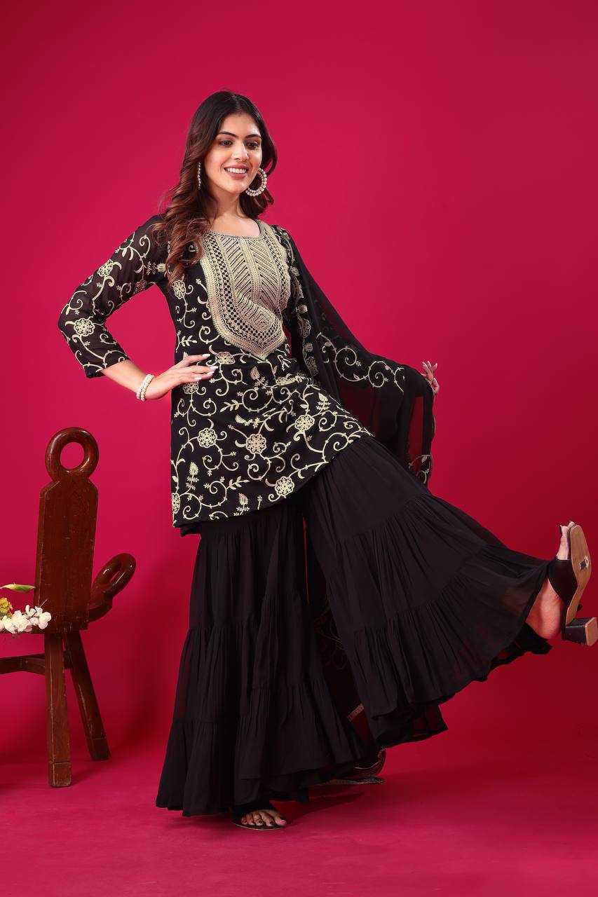 Ynf Georgette KESH499 5005 Suits & Dresses Wholesale Sharara Salwar Suits Embroidery Suits Georgette Suit Manufacturer