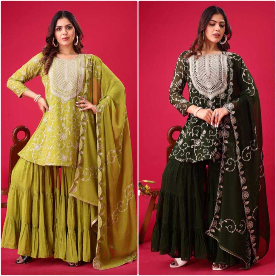 Ynf Georgette KESH499 5005 Suits & Dresses Wholesale Sharara Salwar Suits Embroidery Suits Georgette Suit Manufacturer