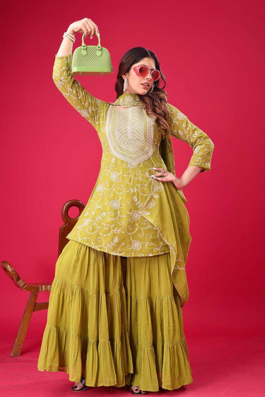 Ynf Georgette KESH499 5005 Suits & Dresses Wholesale Sharara Salwar Suits Embroidery Suits Georgette Suit Manufacturer