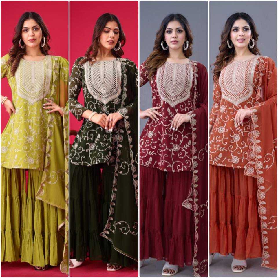 Ynf Georgette KESH499 5005 Suits & Dresses Wholesale Sharara Salwar Suits Embroidery Suits Georgette Suit Manufacturer