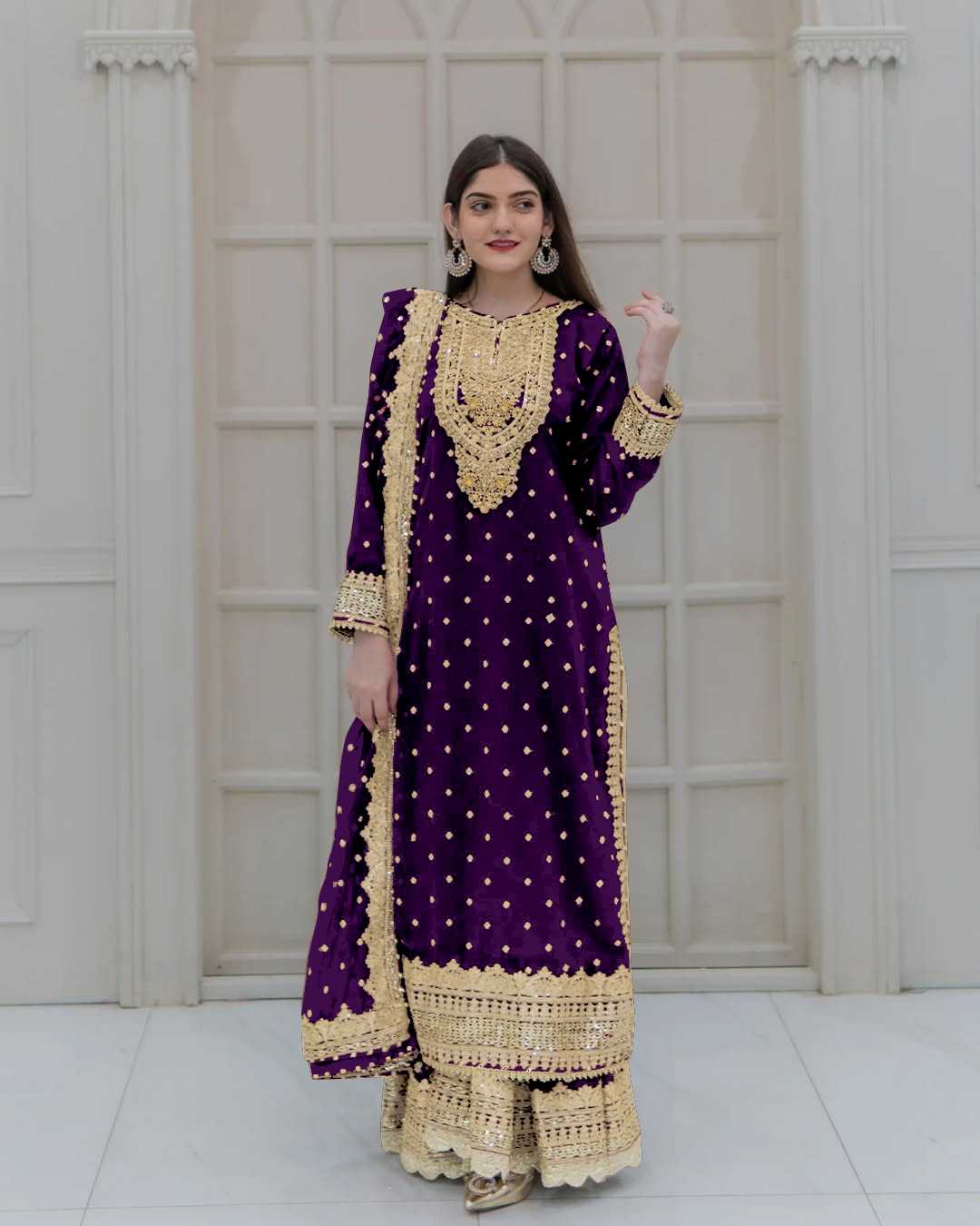 Ynf Georgette KESH499 833 Suits & Dresses Wholesale Ladies Suits Sharara Salwar Suits Embroidery Suits Manufacturer