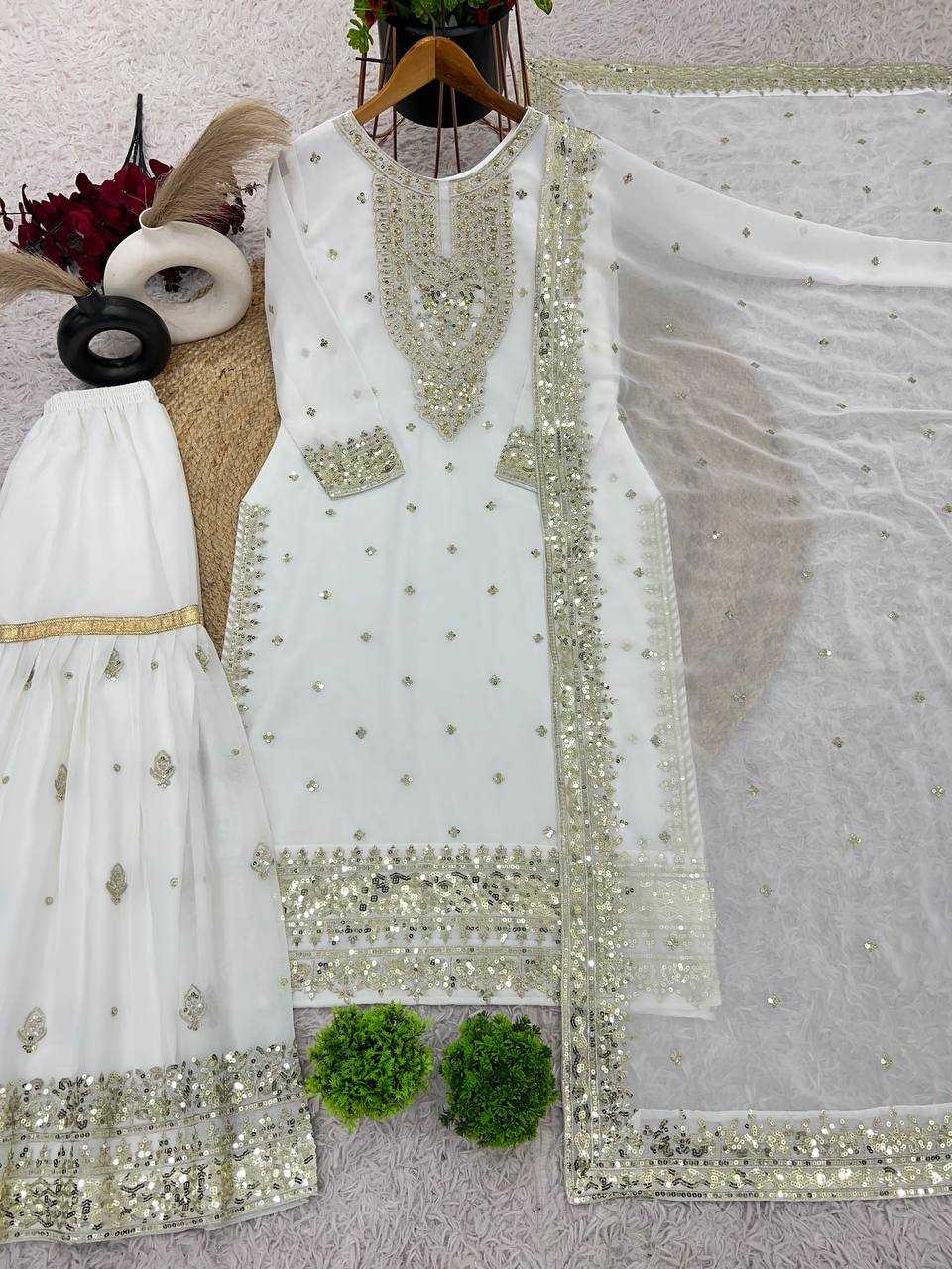 Ynf Georgette KESH499 833 Suits & Dresses Wholesale Ladies Suits Sharara Salwar Suits Embroidery Suits Manufacturer