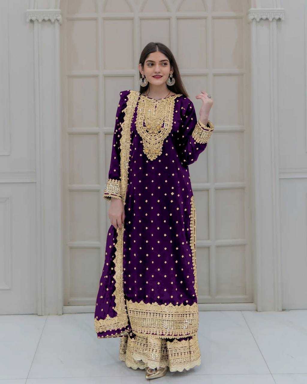 Ynf Georgette KESH499 833 Suits & Dresses Wholesale Ladies Suits Sharara Salwar Suits Embroidery Suits Manufacturer