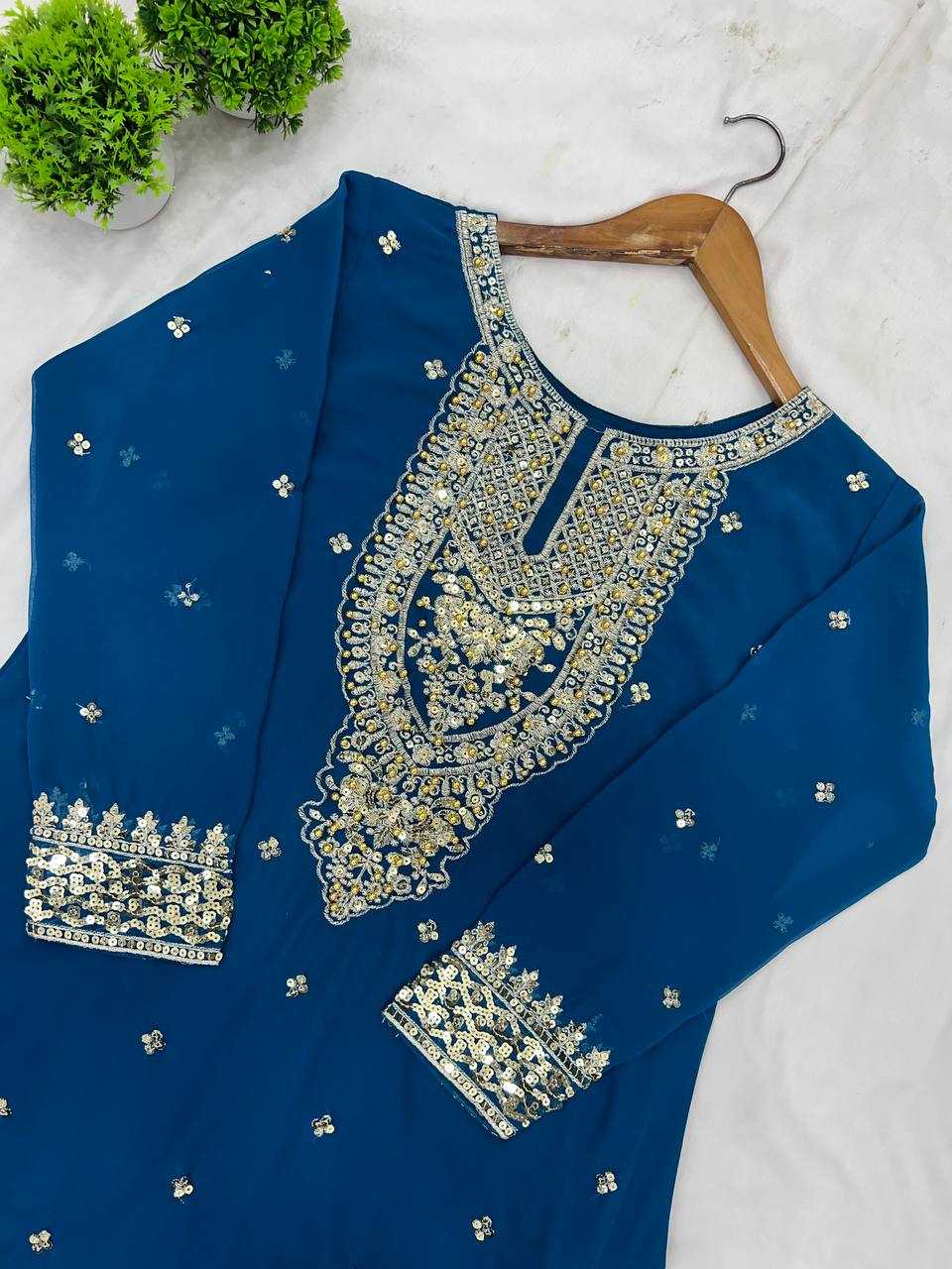 Ynf Georgette KESH499 833 Suits & Dresses Wholesale Ladies Suits Sharara Salwar Suits Embroidery Suits Manufacturer