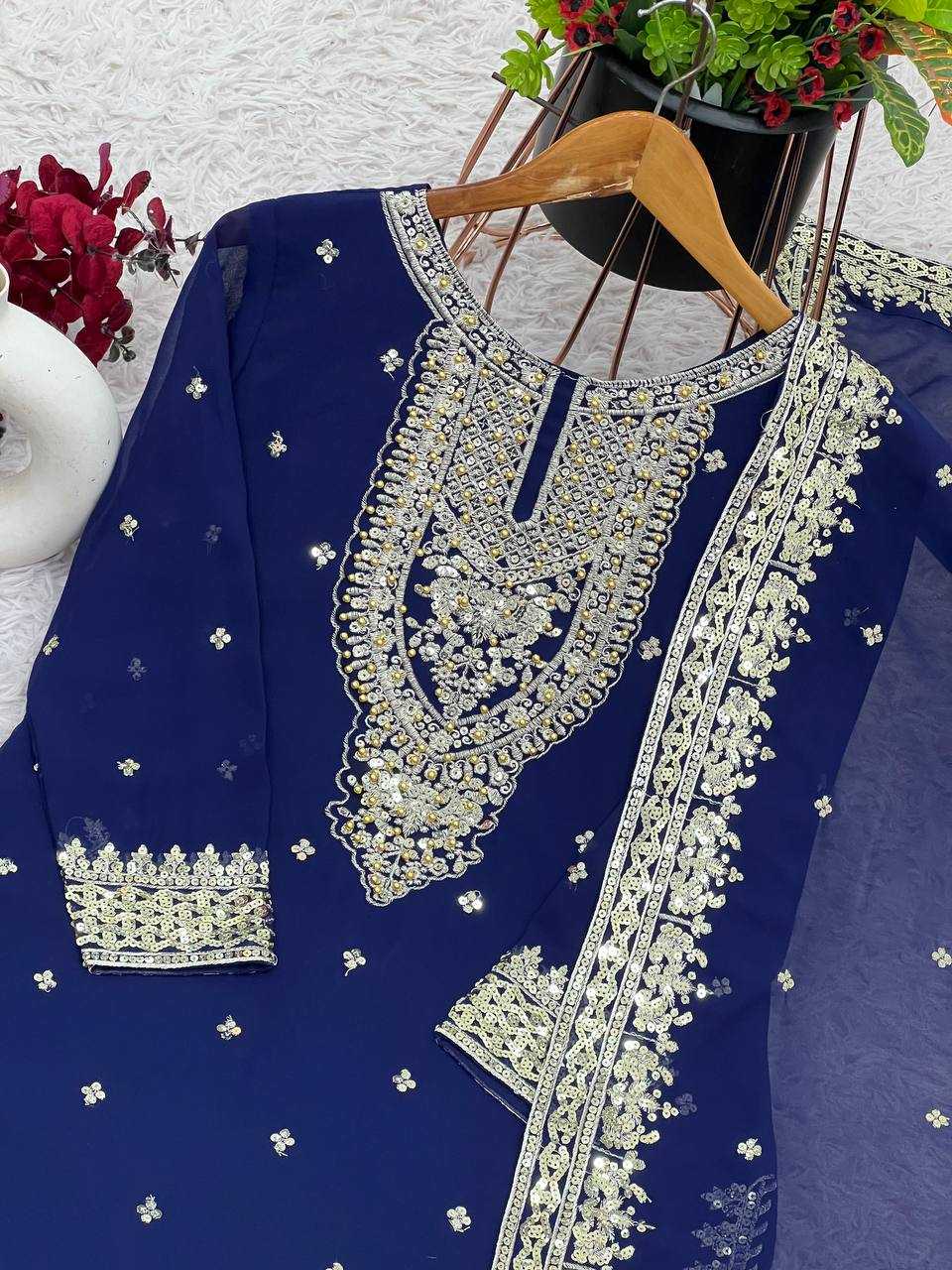 Ynf Georgette KESH499 833 Suits & Dresses Wholesale Ladies Suits Sharara Salwar Suits Embroidery Suits Manufacturer