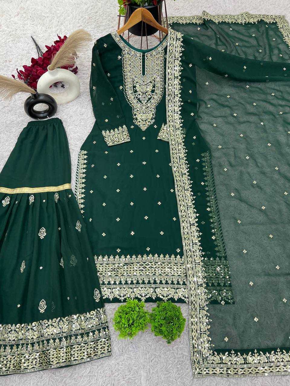 Ynf Georgette KESH499 833 Suits & Dresses Wholesale Ladies Suits Sharara Salwar Suits Embroidery Suits Manufacturer