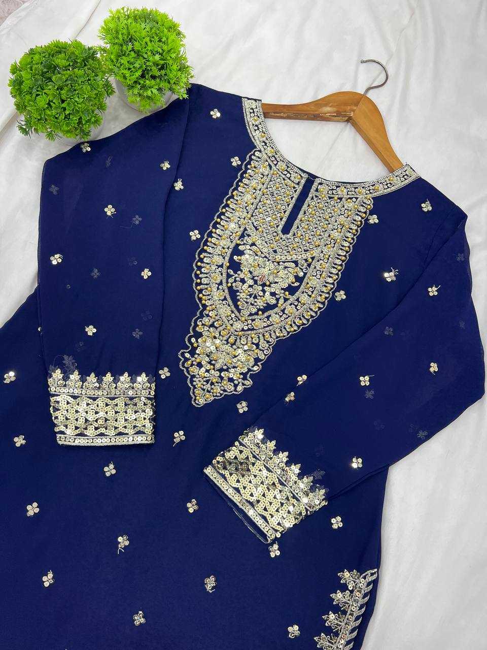 Ynf Georgette KESH499 833 Suits & Dresses Wholesale Ladies Suits Sharara Salwar Suits Embroidery Suits Manufacturer