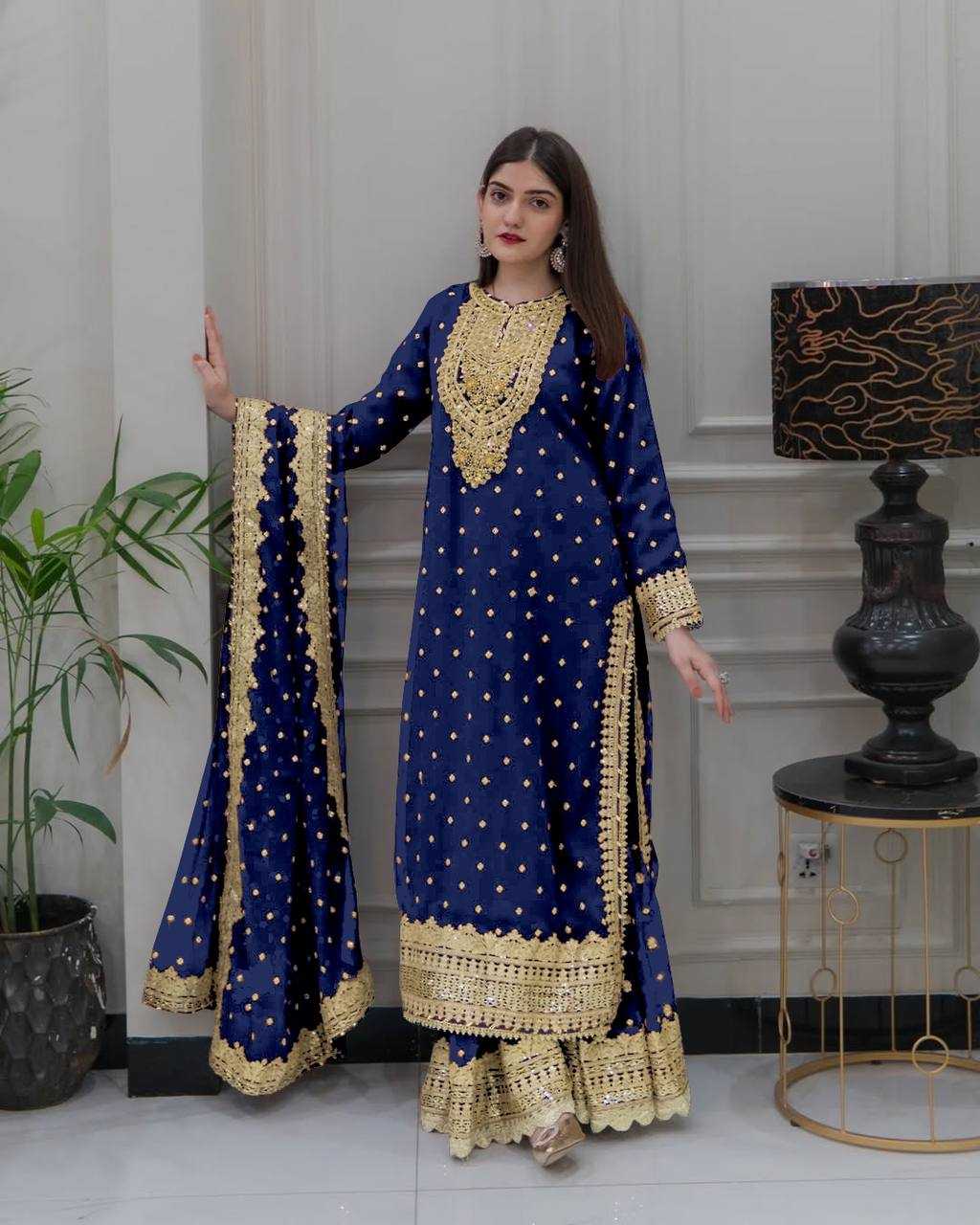 Ynf Georgette KESH499 833 Suits & Dresses Wholesale Ladies Suits Sharara Salwar Suits Embroidery Suits Manufacturer