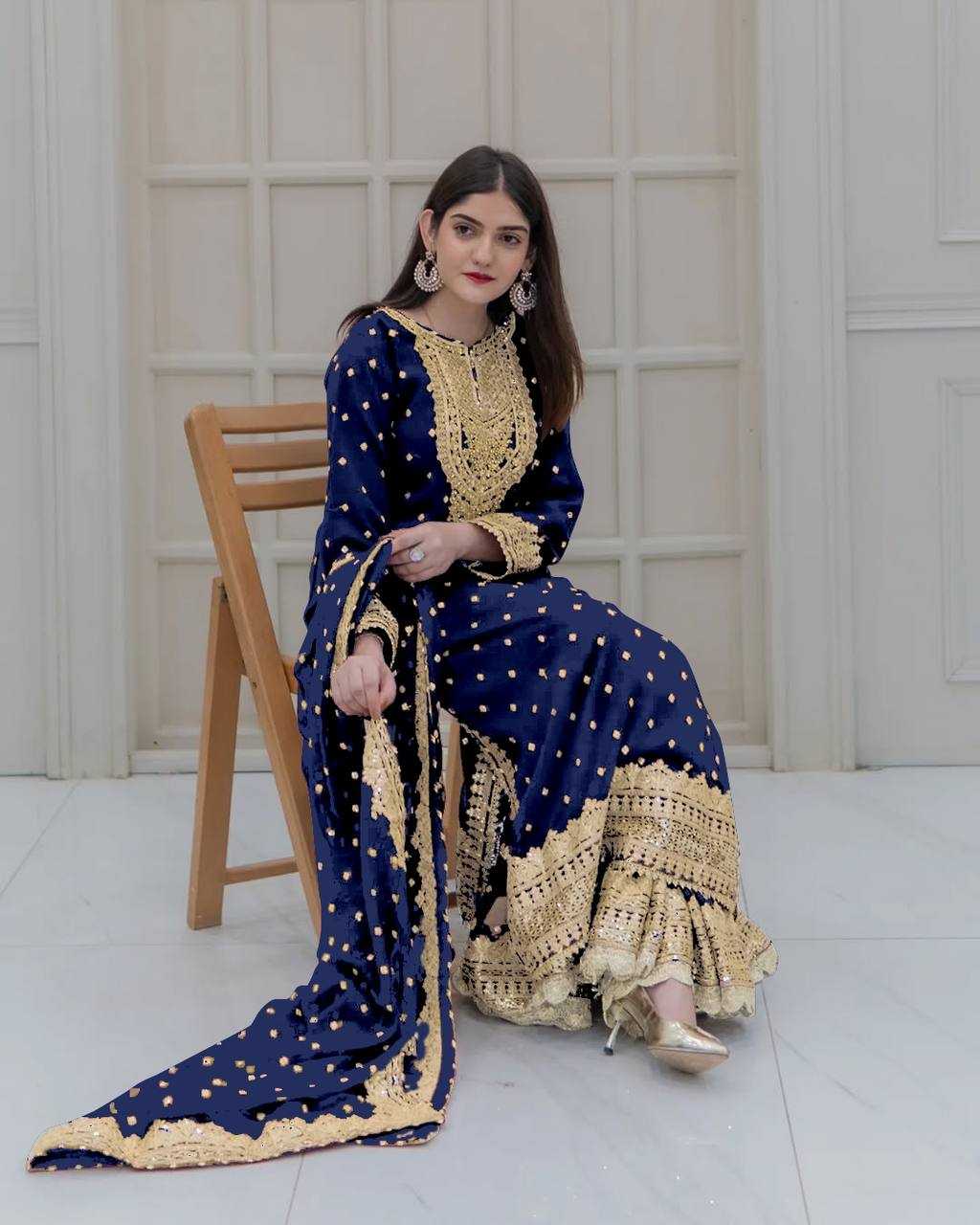 Ynf Georgette KESH499 833 Suits & Dresses Wholesale Ladies Suits Sharara Salwar Suits Embroidery Suits Manufacturer