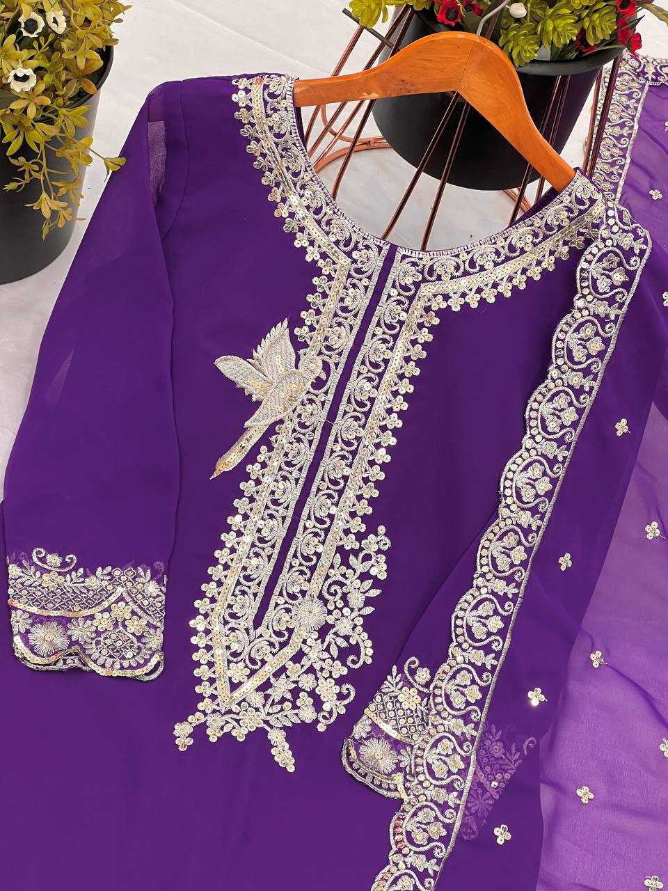 Ynf Georgette KESH499 837 Suits & Dresses Wholesale Sharara Salwar Suits Embroidery Suits Georgette Suit Manufacturer
