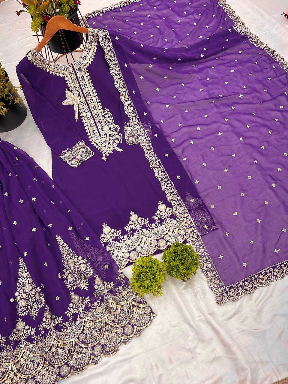 Ynf Georgette KESH499 837 Suits & Dresses Wholesale Sharara Salwar Suits Embroidery Suits Georgette Suit Manufacturer
