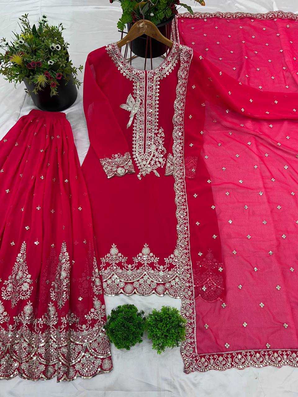 Ynf Georgette KESH499 837 Suits & Dresses Wholesale Sharara Salwar Suits Embroidery Suits Georgette Suit Manufacturer