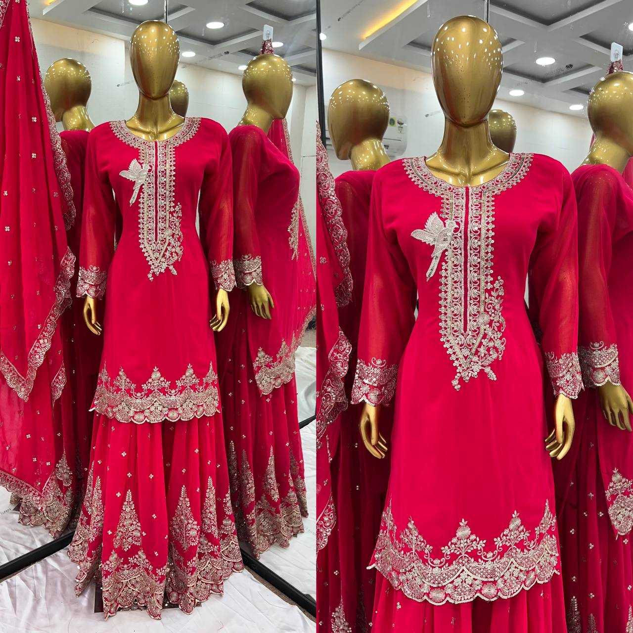 Ynf Georgette KESH499 837 Suits & Dresses Wholesale Sharara Salwar Suits Embroidery Suits Georgette Suit Manufacturer