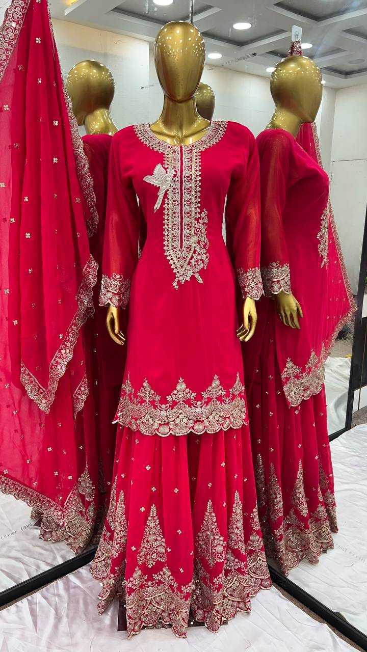 Ynf Georgette KESH499 837 Suits & Dresses Wholesale Sharara Salwar Suits Embroidery Suits Georgette Suit Manufacturer