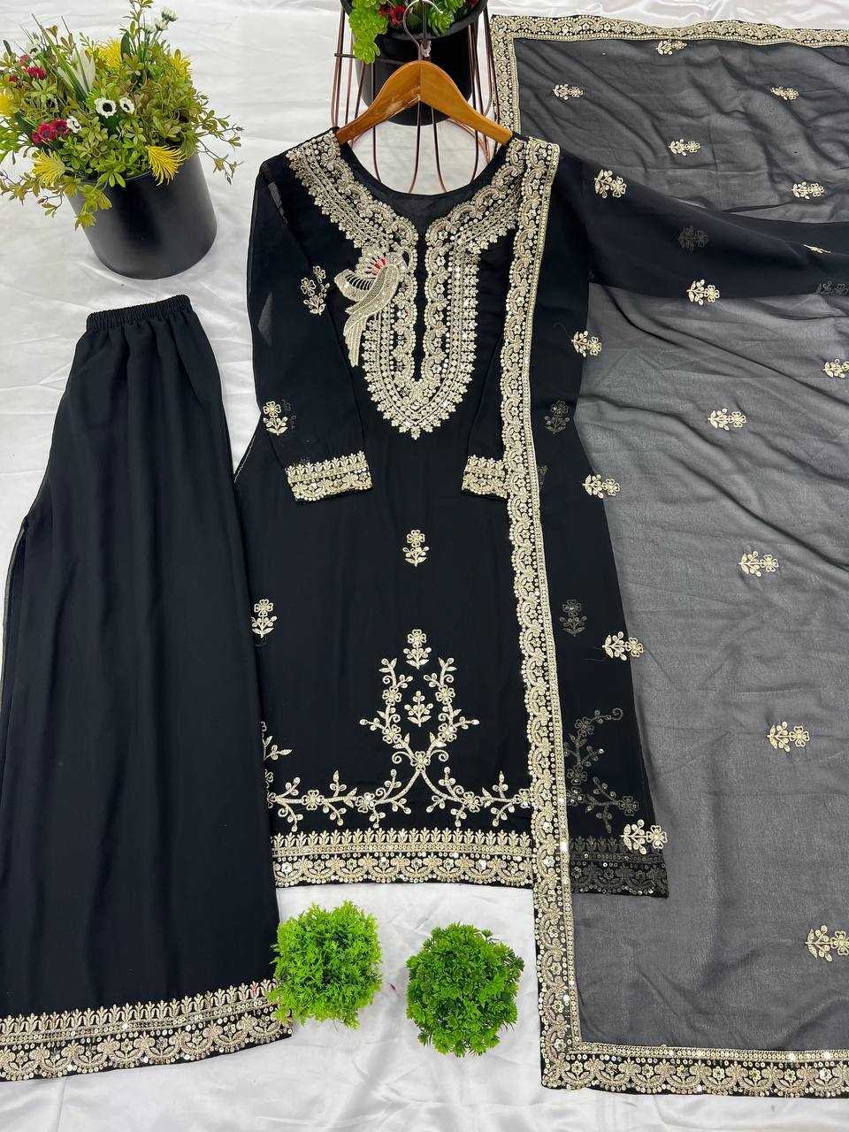 Ynf Georgette KESH499 840 Suits & Dresses Wholesale Sharara Salwar Suits Embroidery Suits Georgette Suit Manufacturer
