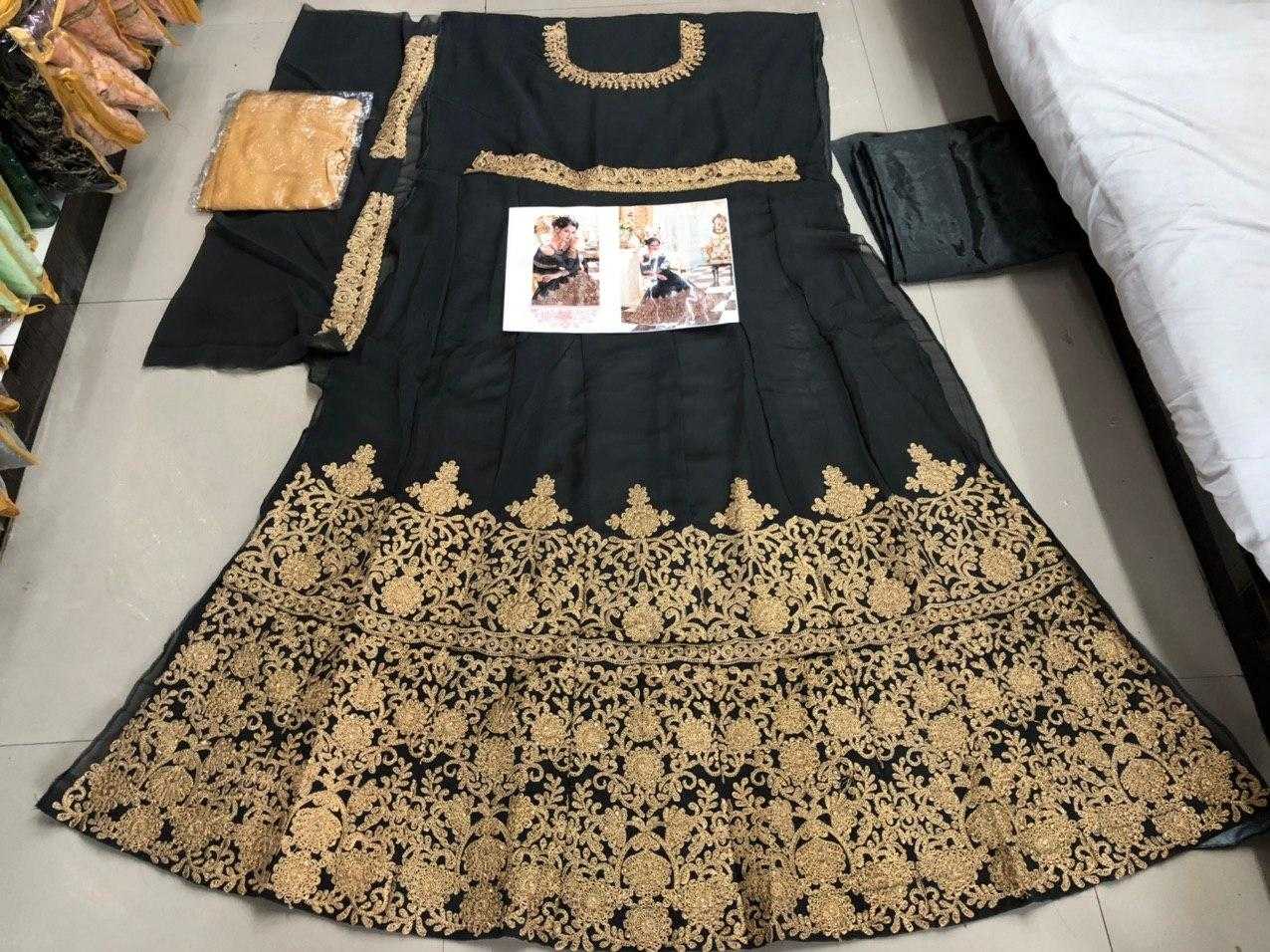 Ynf Georgette KESH504 001 Gowns Wedding Collections Festive Collections Wholesale Embroidery Gowns Georgette Gown Wedding Gown Manufacturer