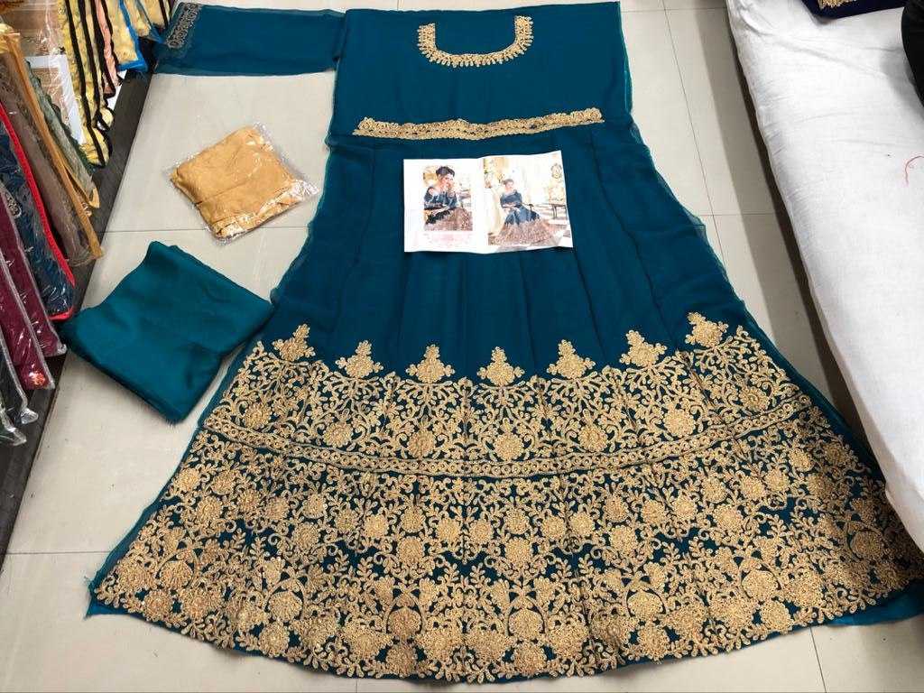 Ynf Georgette KESH504 001 Gowns Wedding Collections Festive Collections Wholesale Embroidery Gowns Georgette Gown Wedding Gown Manufacturer