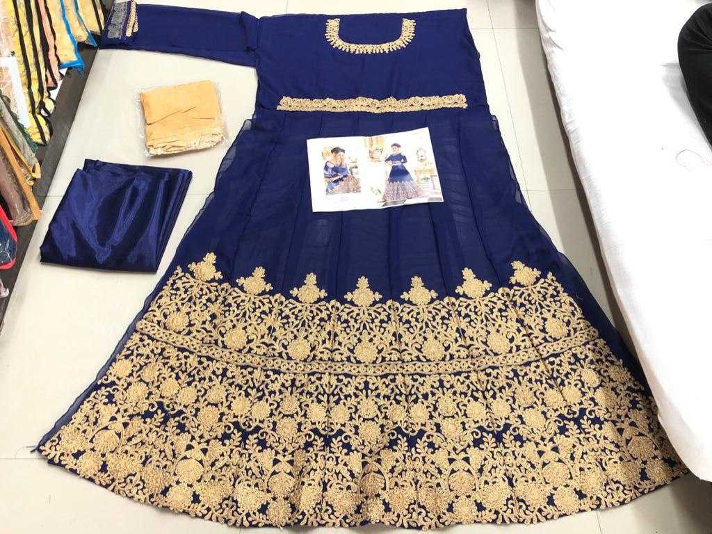 Ynf Georgette KESH504 001 Gowns Wedding Collections Festive Collections Wholesale Embroidery Gowns Georgette Gown Wedding Gown Manufacturer