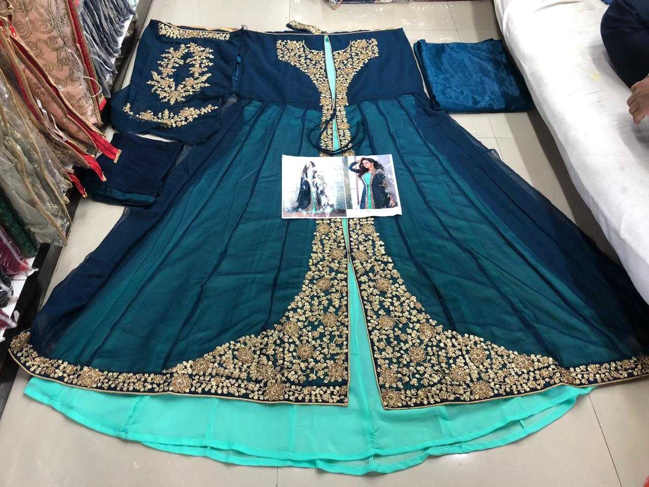 Ynf Georgette KESH504 008203 Gowns Wedding Collections Festive Collections Wholesale Embroidery Gowns Georgette Gown Designer Gowns Manufacturer