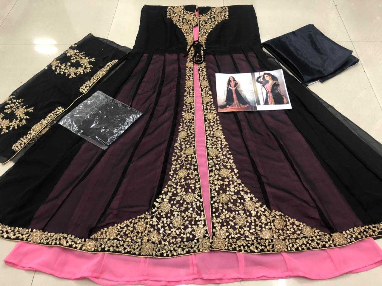 Ynf Georgette KESH504 008203 Gowns Wedding Collections Festive Collections Wholesale Embroidery Gowns Georgette Gown Designer Gowns Manufacturer