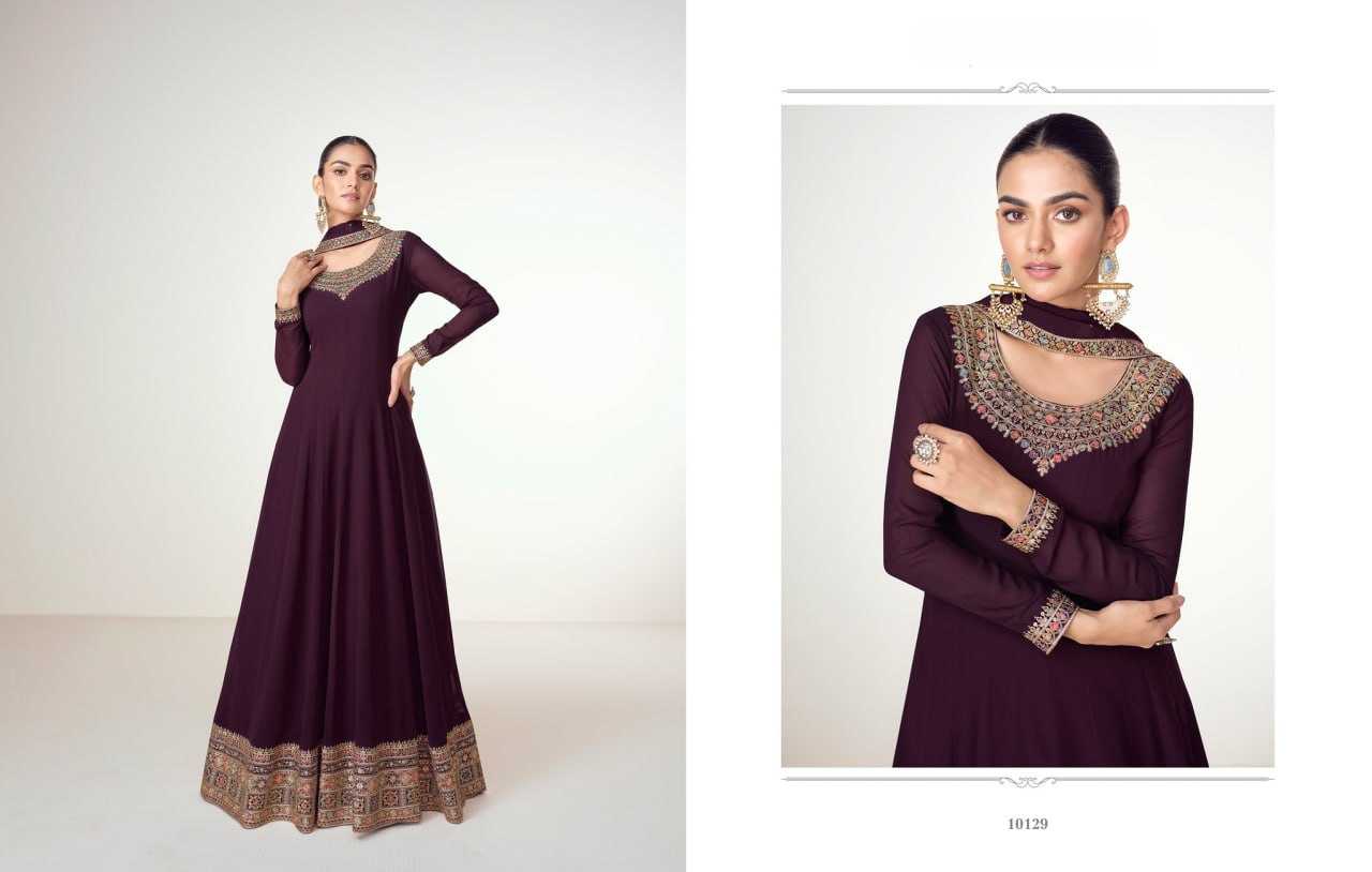 Ynf Georgette KESH504 10128 Gowns Wholesale Fancy Gowns Embroidery Gowns Georgette Gown Manufacturer