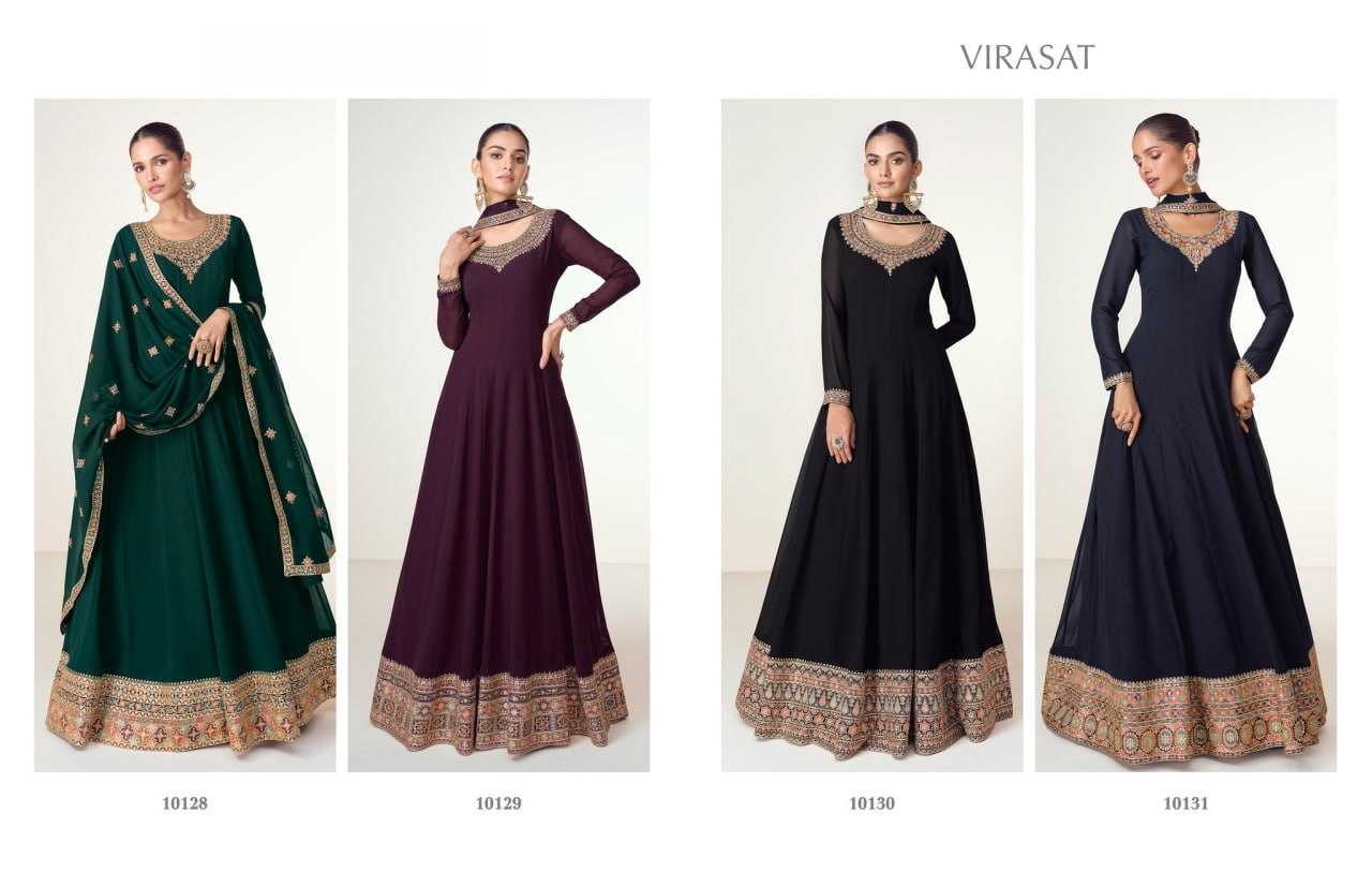 Ynf Georgette KESH504 10128 Gowns Wholesale Fancy Gowns Embroidery Gowns Georgette Gown Manufacturer