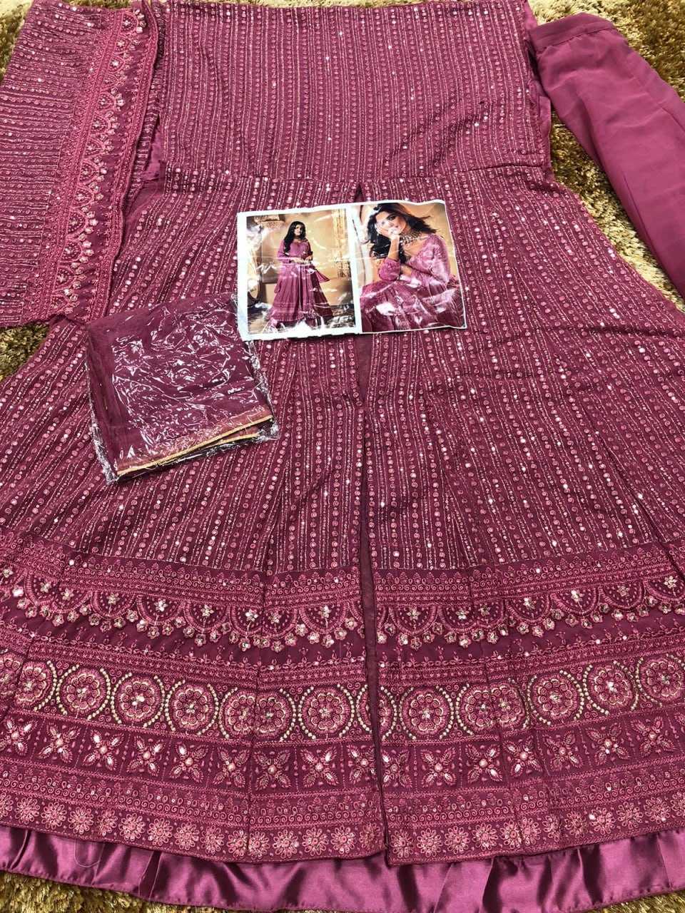 Ynf Georgette KESH504 122 Gowns Wedding Collections Festive Collections Wholesale Embroidery Gowns Georgette Gown Wedding Outfits Manufacturer