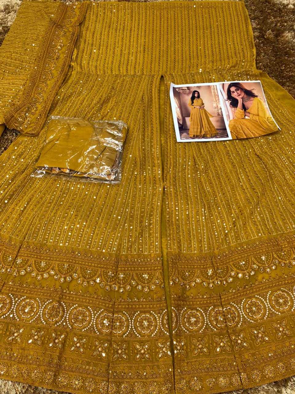 Ynf Georgette KESH504 122 Gowns Wedding Collections Festive Collections Wholesale Embroidery Gowns Georgette Gown Wedding Outfits Manufacturer