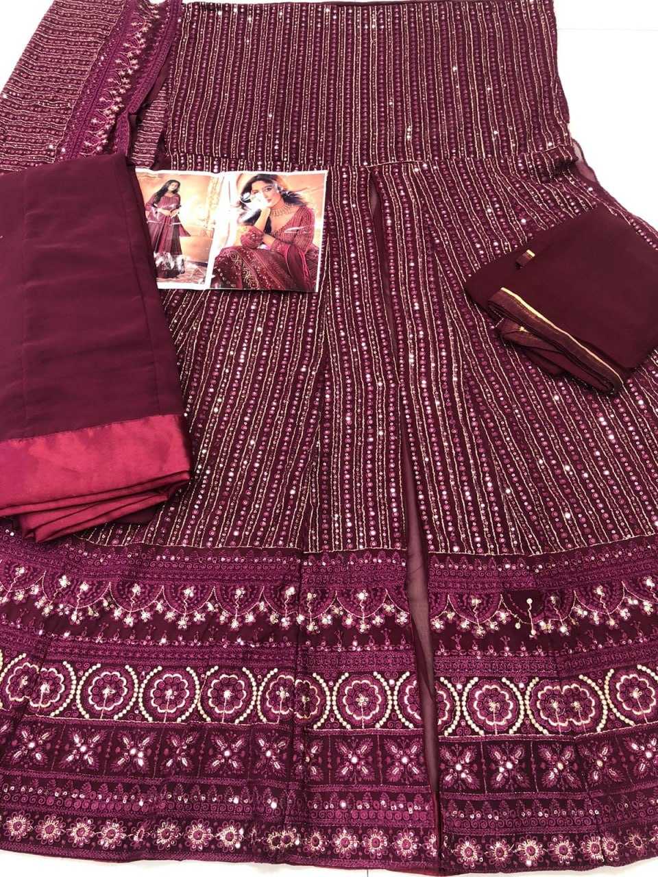 Ynf Georgette KESH504 122 Gowns Wedding Collections Festive Collections Wholesale Embroidery Gowns Georgette Gown Wedding Outfits Manufacturer