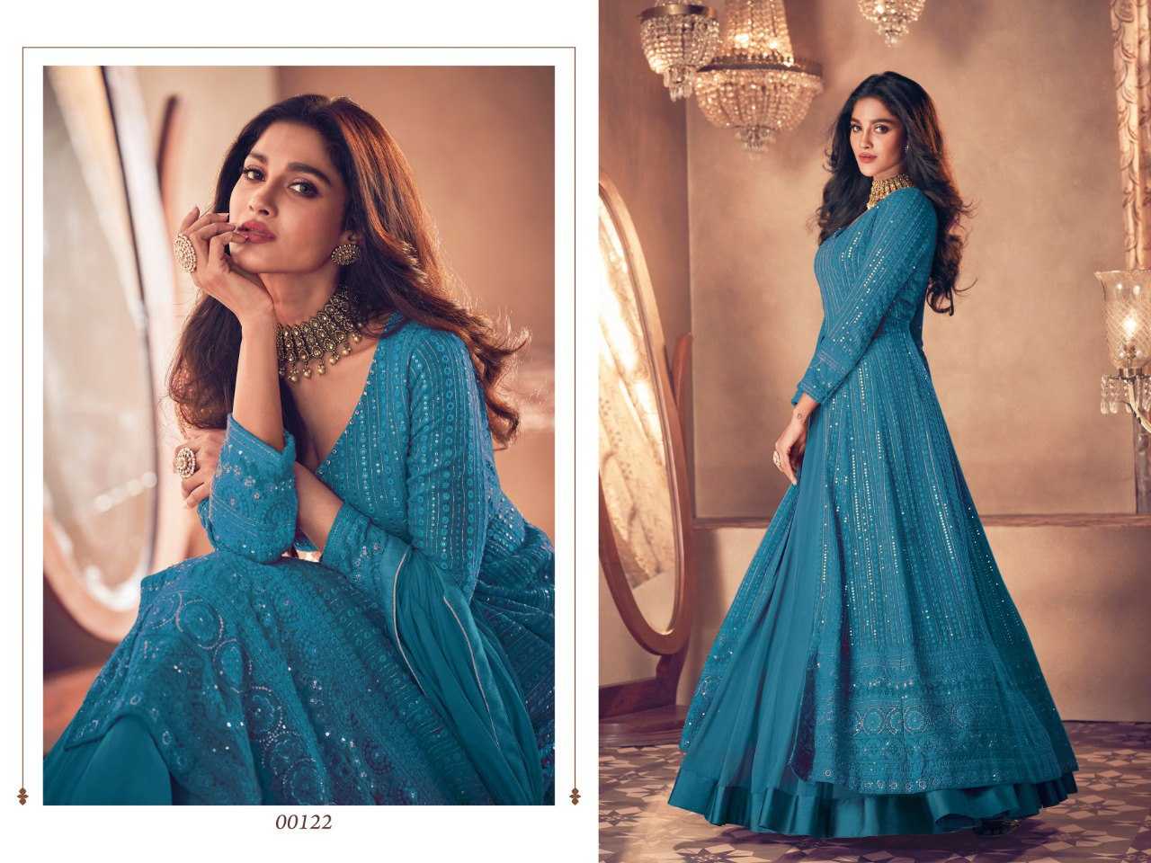 Ynf Georgette KESH504 122 Gowns Wedding Collections Festive Collections Wholesale Embroidery Gowns Georgette Gown Wedding Outfits Manufacturer