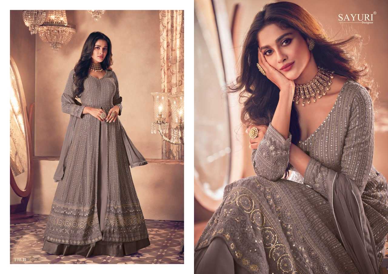 Ynf Georgette KESH504 122 Gowns Wedding Collections Festive Collections Wholesale Embroidery Gowns Georgette Gown Wedding Outfits Manufacturer