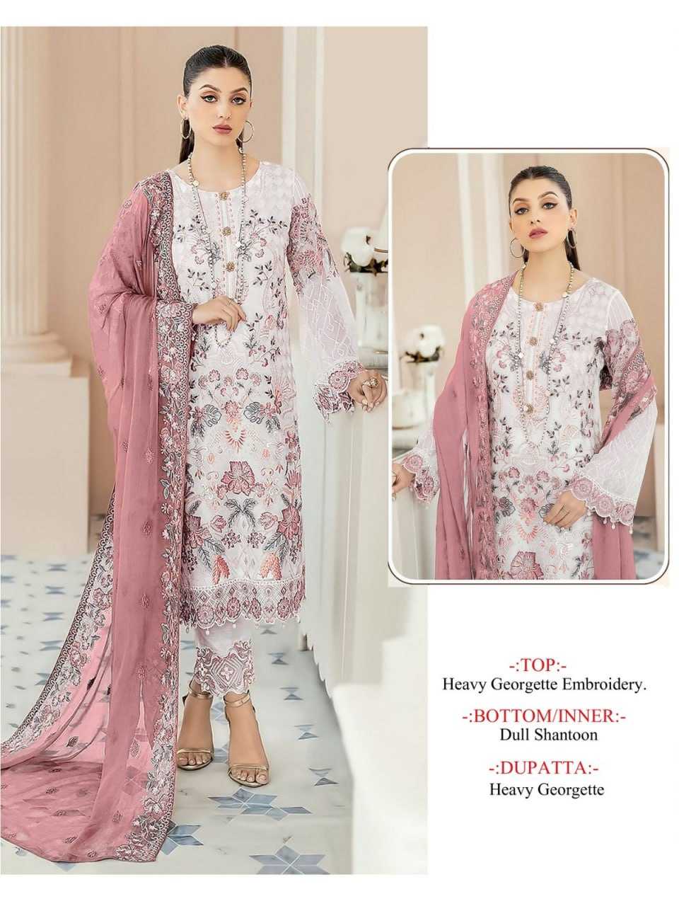 Ynf Georgette KESH504 123 Suits & Dresses Islamic Clothing Wholesale Pakistani Suits Embroidery Suits Party wear suits Semi-Stitched Suits Manufacturer