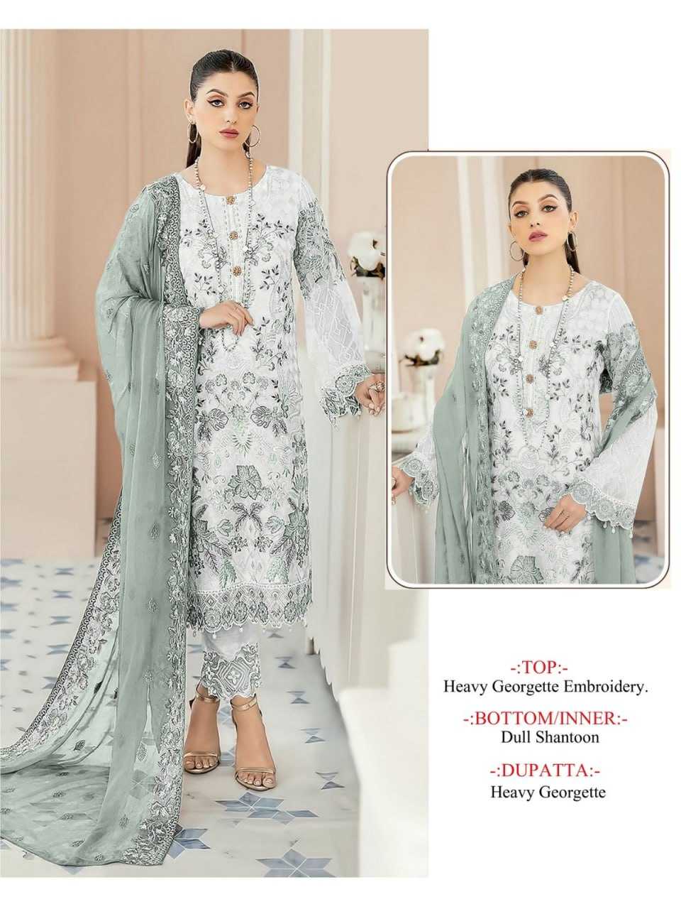 Ynf Georgette KESH504 123 Suits & Dresses Islamic Clothing Wholesale Pakistani Suits Embroidery Suits Party wear suits Semi-Stitched Suits Manufacturer