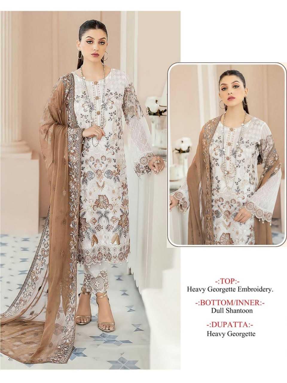 Ynf Georgette KESH504 123 Suits & Dresses Islamic Clothing Wholesale Pakistani Suits Embroidery Suits Party wear suits Semi-Stitched Suits Manufacturer