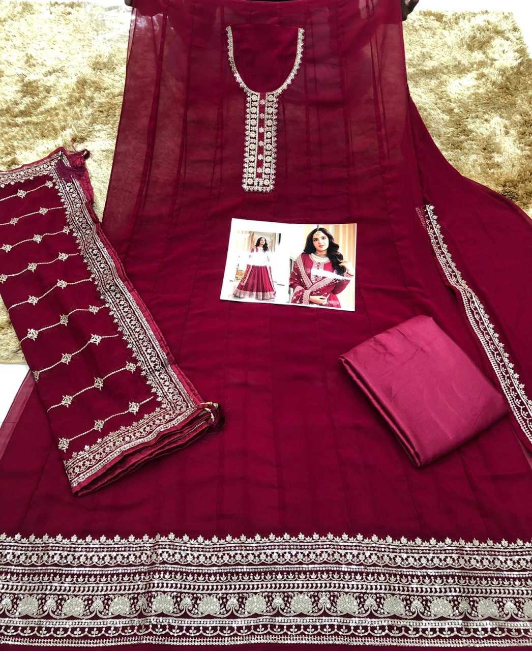 Ynf Georgette KESH504 16061 Gowns Wedding Collections Bollywood Collections Wholesale Embroidery Gowns Georgette Gown Jasmin Bhasin Manufacturer