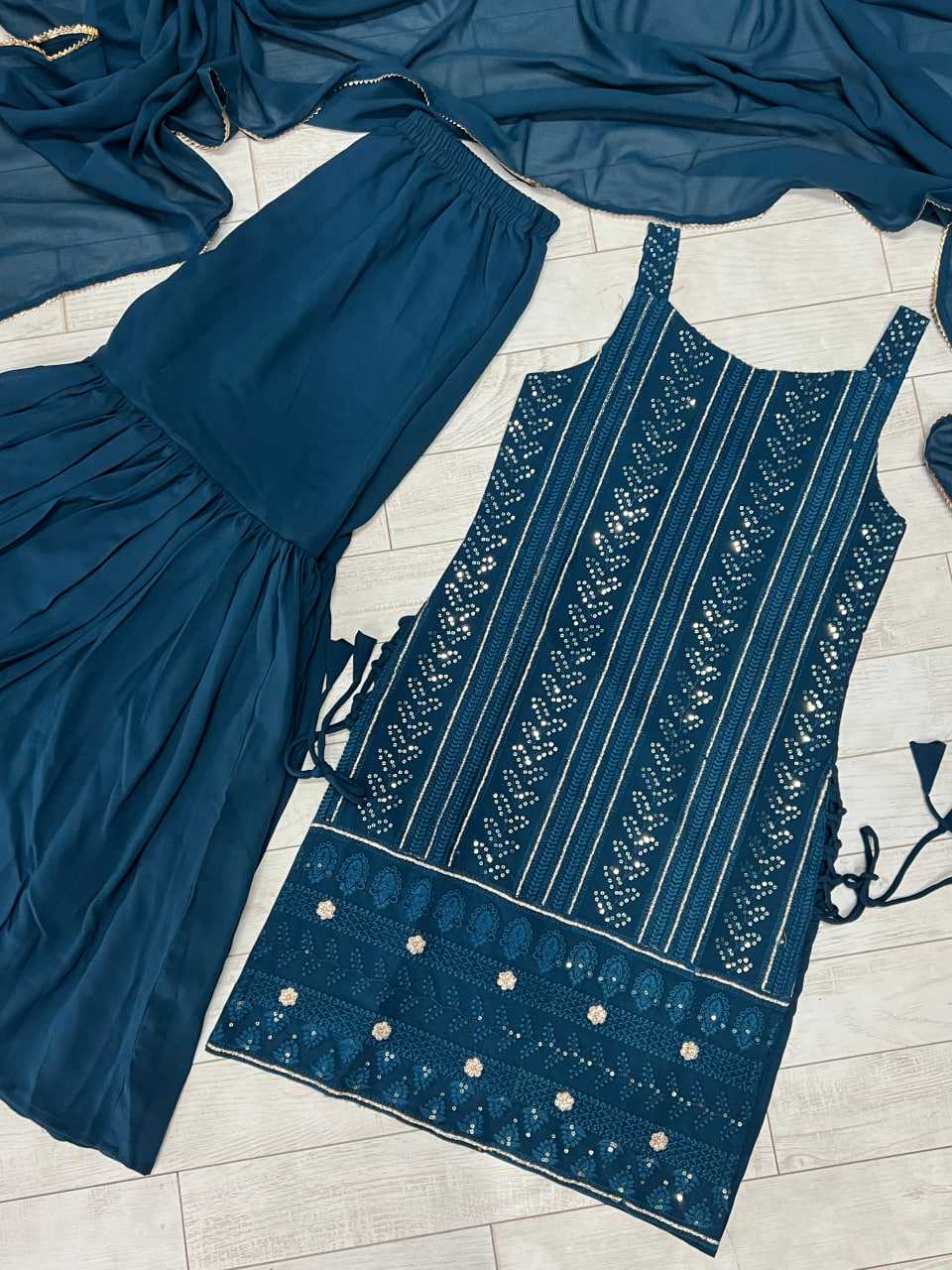 Ynf Georgette KESH504 163 Suits & Dresses Wedding Collections Festive Collections Wholesale Sharara Salwar Suits Georgette Suit Wedding Outfits Manufacturer